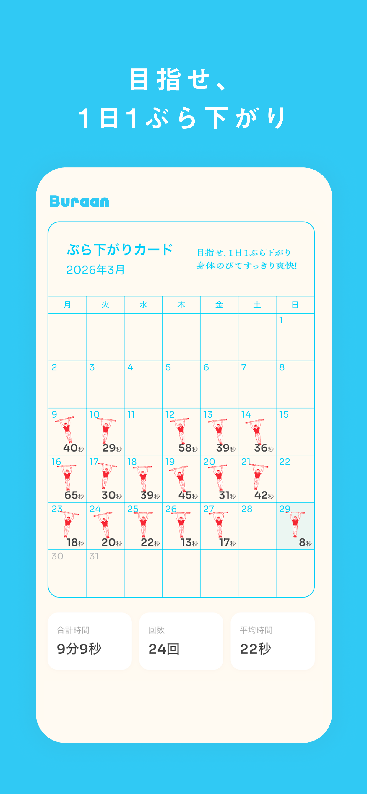 目指せ、1日1ぶら下がり